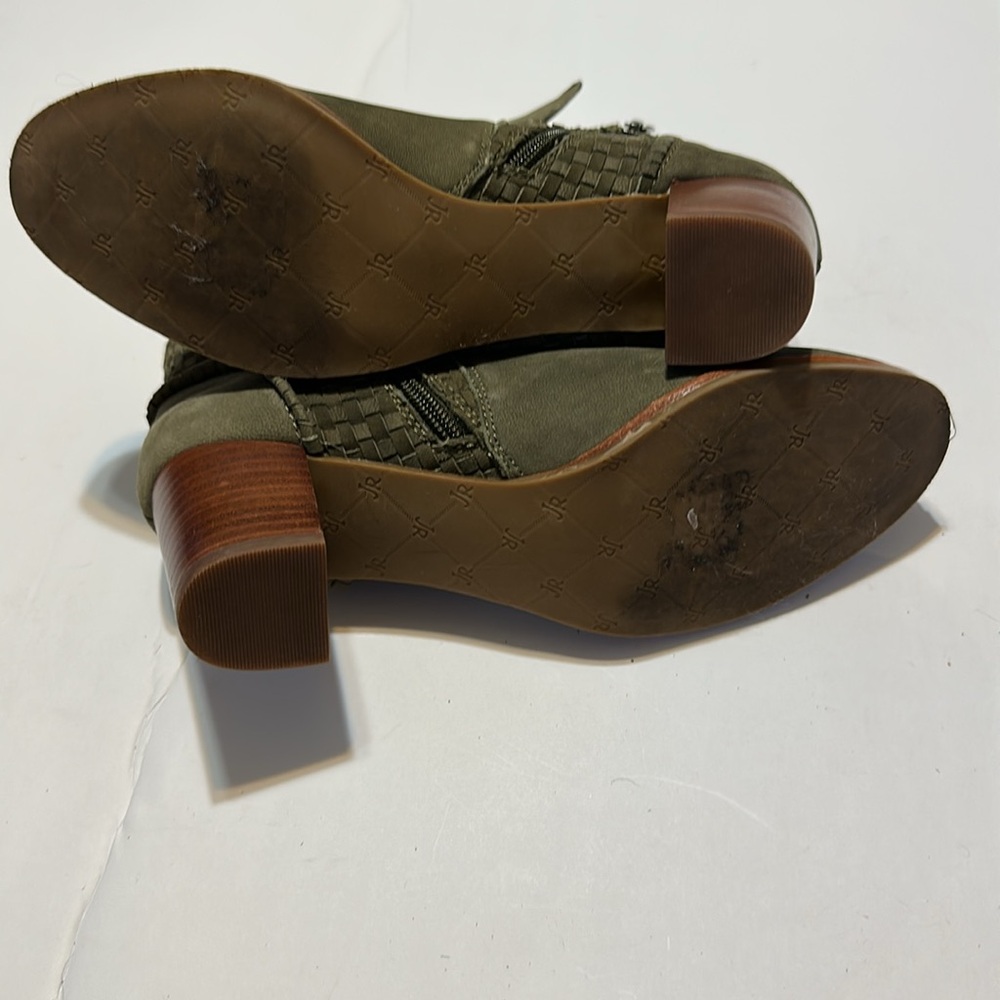 Jack Rogers Green Ankle Booties with Stacked Heel - Picture 8 of 9